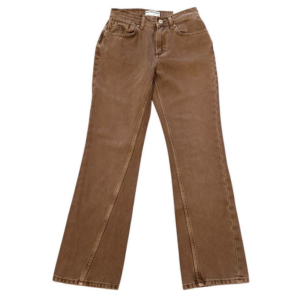 We The Free Xena High Rise Slim Straight Jeans Brown Front Seam Denim Size‎ 25